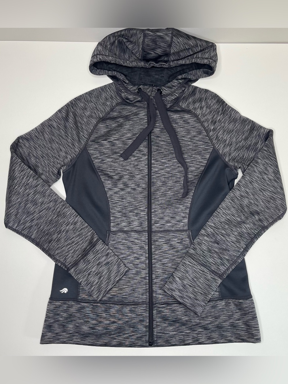 Ideology Full-Zip Hoodie (Heathered Black) Women's MEDIUM